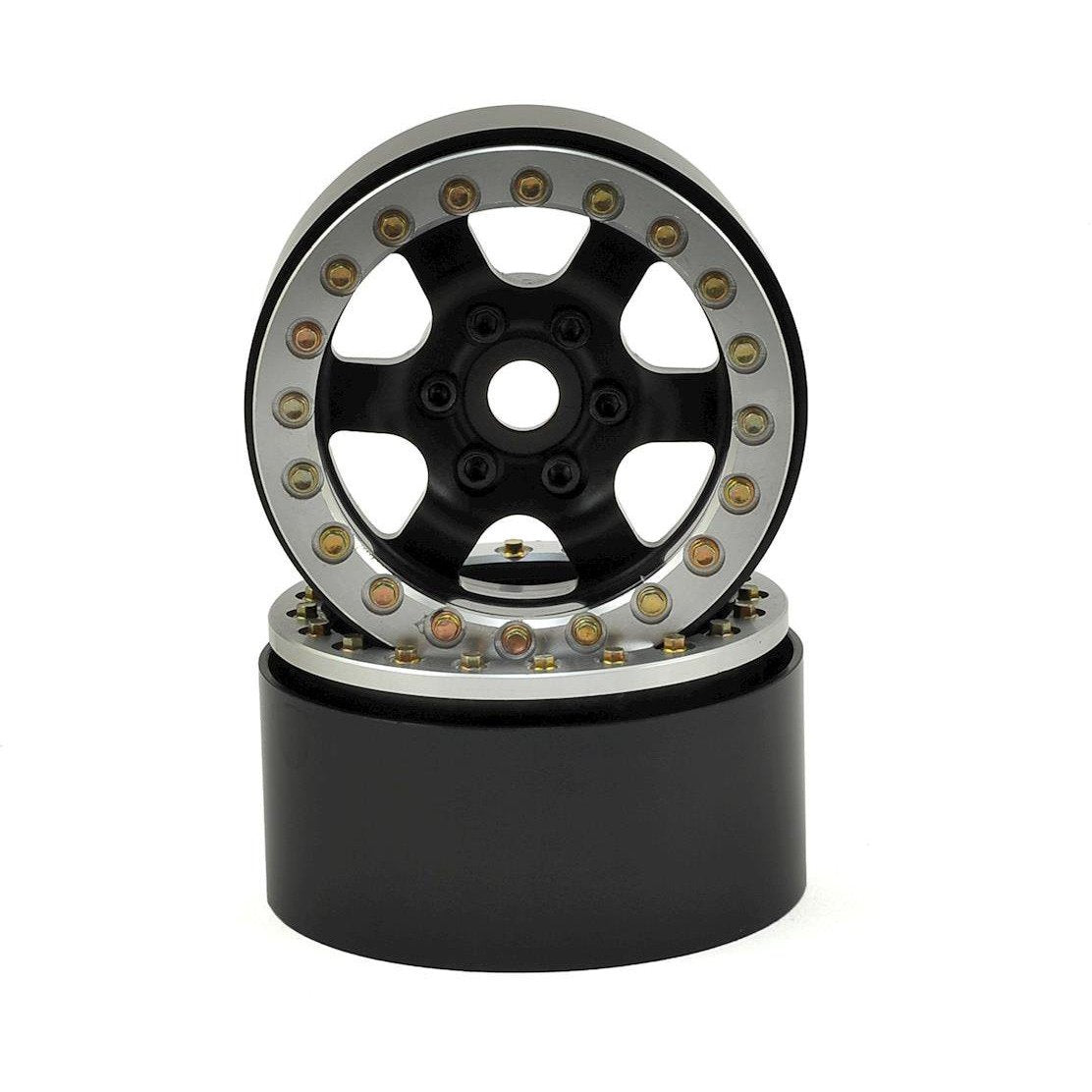 SSD RC 1.9" Rock Racer Wheels (Black/Silver) (2)