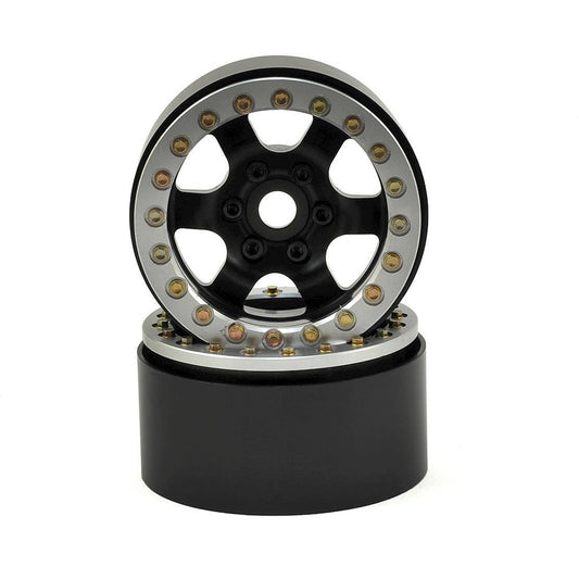 SSD RC 1.9" Rock Racer Wheels (Black/Silver) (2)