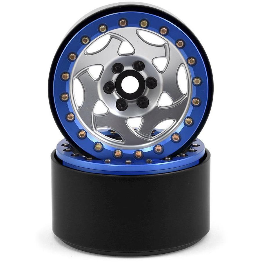 SSD RC 2.2” Champion Beadlock Wheels (Silver/Blue)