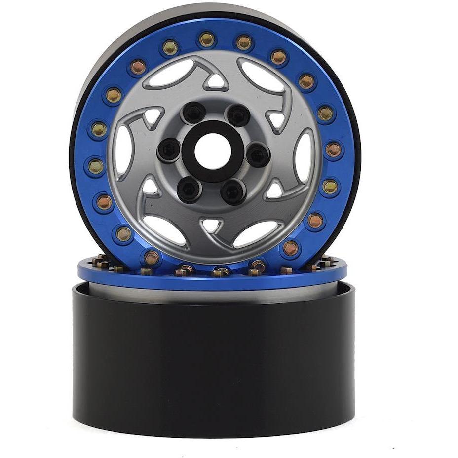 SSD RC 1.9” Champion Beadlock Wheels (Silver/Blue)