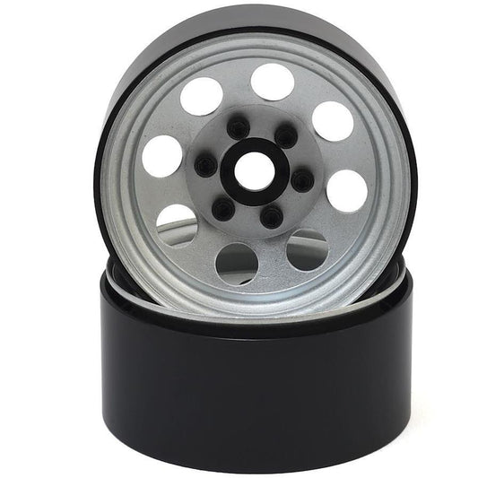 SSD RC 8 Hole 1.9” Steel Beadlock Wheels (Silver)