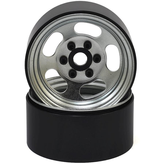 SSD RC Slot 1.9” Steel Beadlock Wheels (Silver)