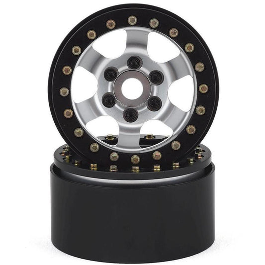 SSD RC 1.9" Rock Racer Wheels (Silver/Black) (2)