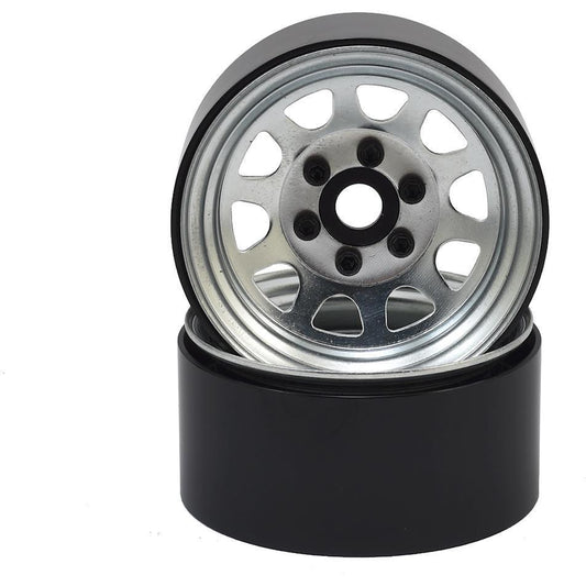 SSD RC Stock 1.9” Steel Beadlock Wheels (Silver)
