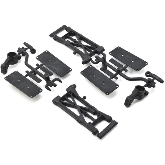 SWorkz S104 EVO Rear Lower Shorty Arm Set w/Hubs (for 12mm Hex)