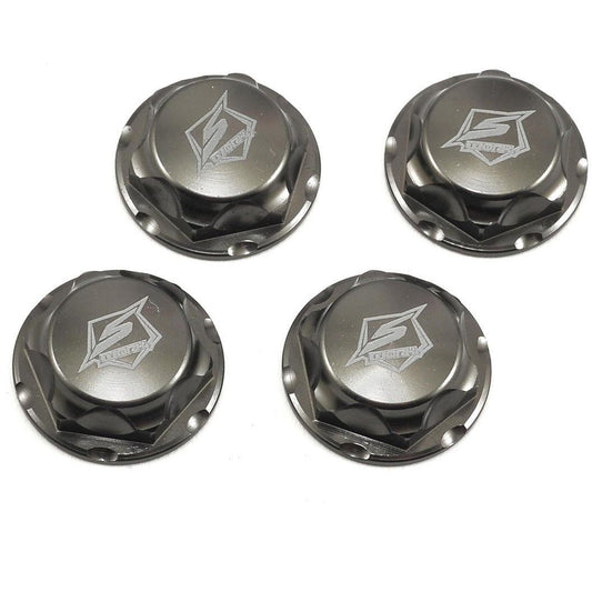 SWorkz S104 14mm Aluminum Serated Pro Flanged Wheel Nut (Gun Metal) (4)