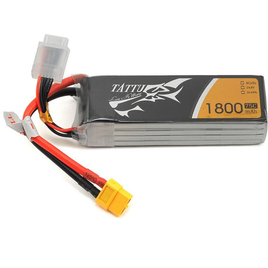 Tattu 4S LiPo Battery 75C (14.8V/1800mAh) (JST-XH)