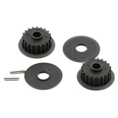 4895 Pulleys, 20-Groove (Middle) (2)/Flanges (2)/ Axle Pins (2)