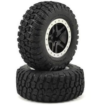 5883 Tires & Wheels, Assembled, Glued (Sct Split-Spoke, Black, Satin Chrome Beadlock Wheels, Bfgoodrichâ® Mud-Terrain™ T/Aâ® Km2 Tire, Foam Inserts) (2) (4Wd F/R, 2Wd Rear)