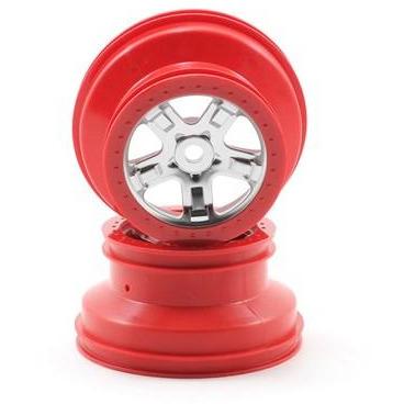 5972A Wheels Sct Satin Chrome With Red Beadlock