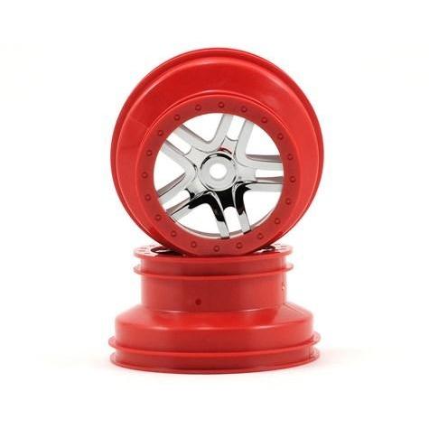 5974A Wheels, Chrome, Red Beadlock