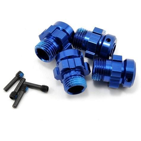 6469 Wheel Hub, Splined, 17Mm, 6061-T6 Aluminum (Blue-Anodized) (4)/ Screw Pin, 4X13Mm (With Threadlock) (4) (For 6Mm Axles)