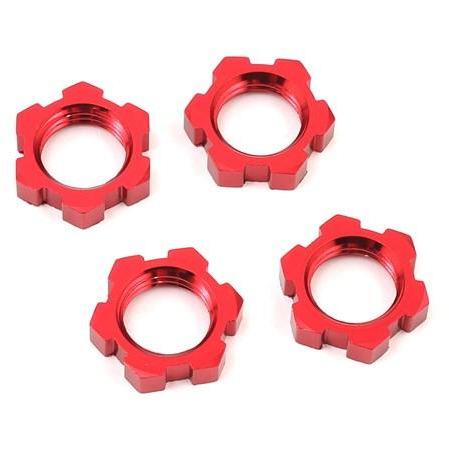 7758R Wheel Nuts, Splined, 17Mm, Serrated (Red-Anodized) (4)