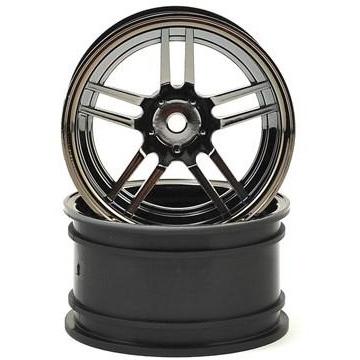 8372 Wheels, 1.9' Split-Spoke (Black Chrome) (Wide, Rear) (2)