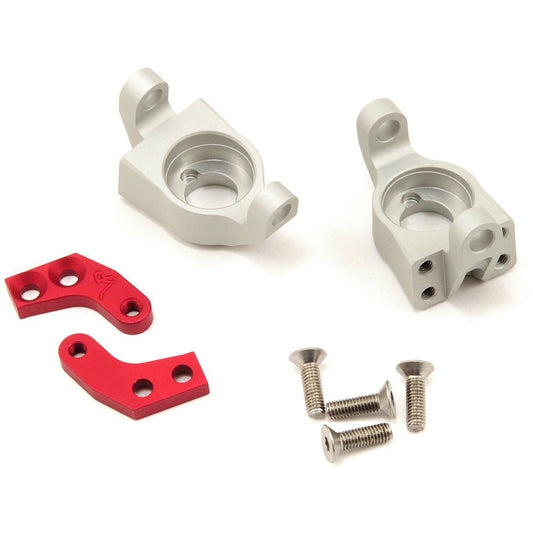 Vanquish Products Wraith Steering Knuckle Set (Silver/Red) (2)