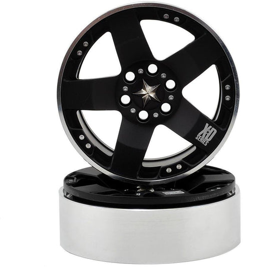 Vanquish Products KMC Rockstars 2.2 Aluminum Beadlock Crawler Wheel (2-Black)