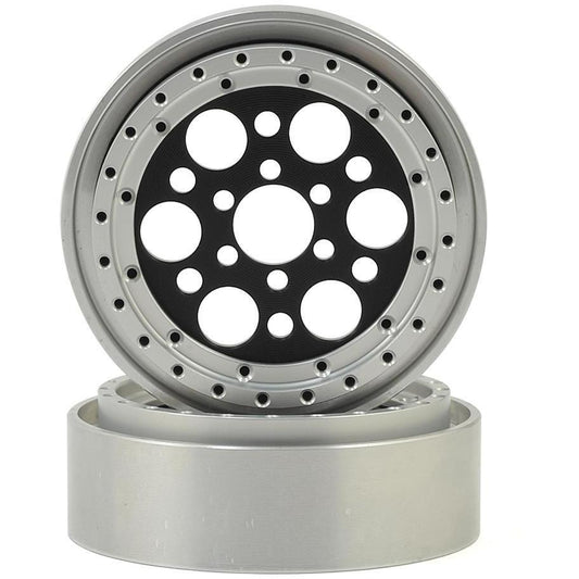 Vanquish Products OMF Outlaw II 2.2" Beadlock Wheels (2) (Black/Clear)