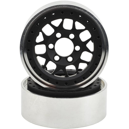 Vanquish Products KMC XD127 Bully 1.9 Aluminum Beadlock Crawler Wheel (2-Black)