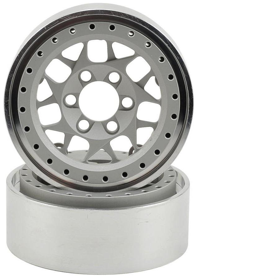 Vanquish Products KMC XD127 Bully 1.9 Aluminum Beadlock Crawler Wheel (2-Silver)