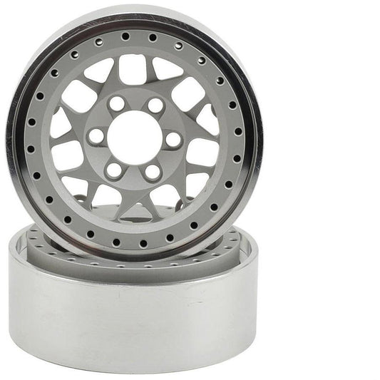 Vanquish Products KMC XD127 Bully 1.9 Aluminum Beadlock Crawler Wheel (2-Silver)