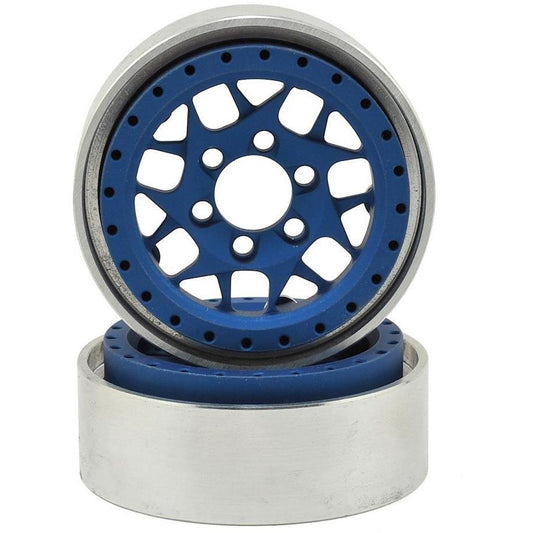 Vanquish Products KMC XD127 Bully 1.9 Beadlock Wheels (2) (Blue)