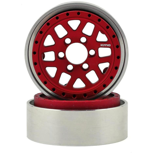 Vanquish Products KMC XD229 Machete 1.9" Beadlock Wheels (2) (Red/Black)