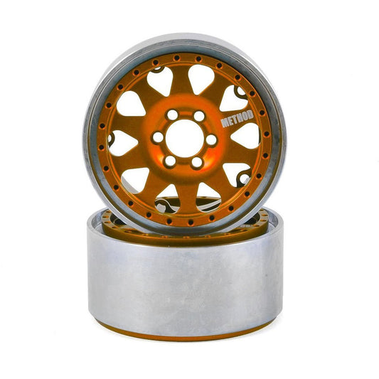 Vanquish Products Method 101 2.2 Aluminum Beadlock Crawler Wheel (2-Orange/Black
