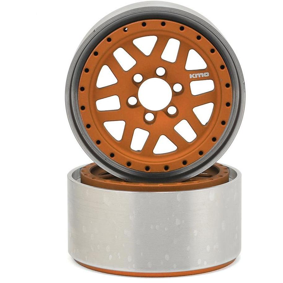 Vanquish Products KMC XD229 Machete 2.2" Beadlock Wheels (Orange/Black) (2)