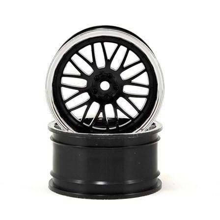 Wheel RR 54 x 30mm Deep Mesh, Chrome/Blk (2): V100