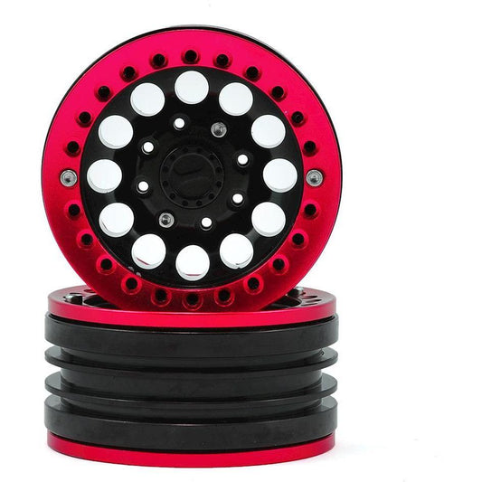Xtra Speed 1.9" Aluminum Iron Clock Mass Beadlock Wheel (Red) (2)