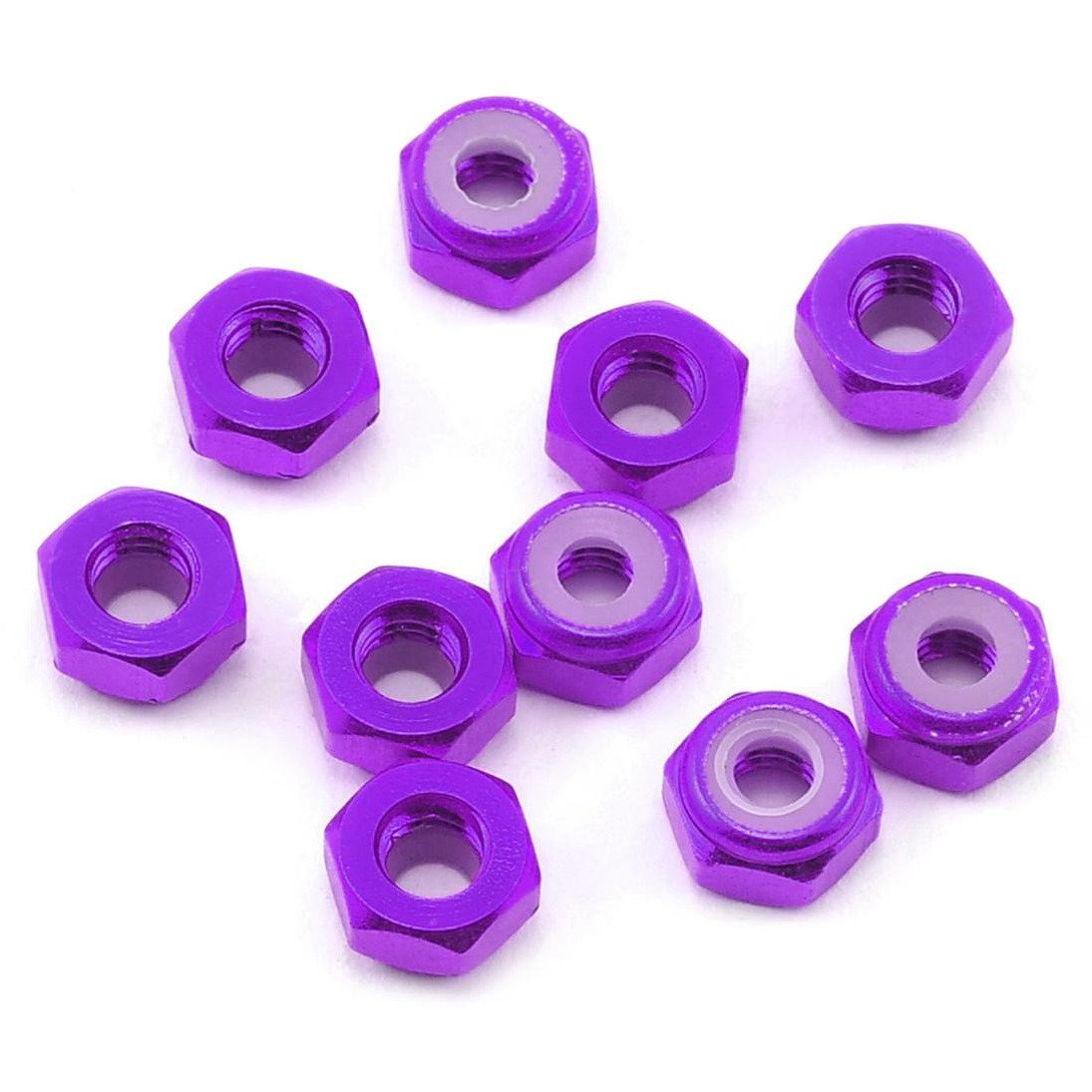 Yeah Racing 4mm Aluminum Lock Nut (10) (Purple)