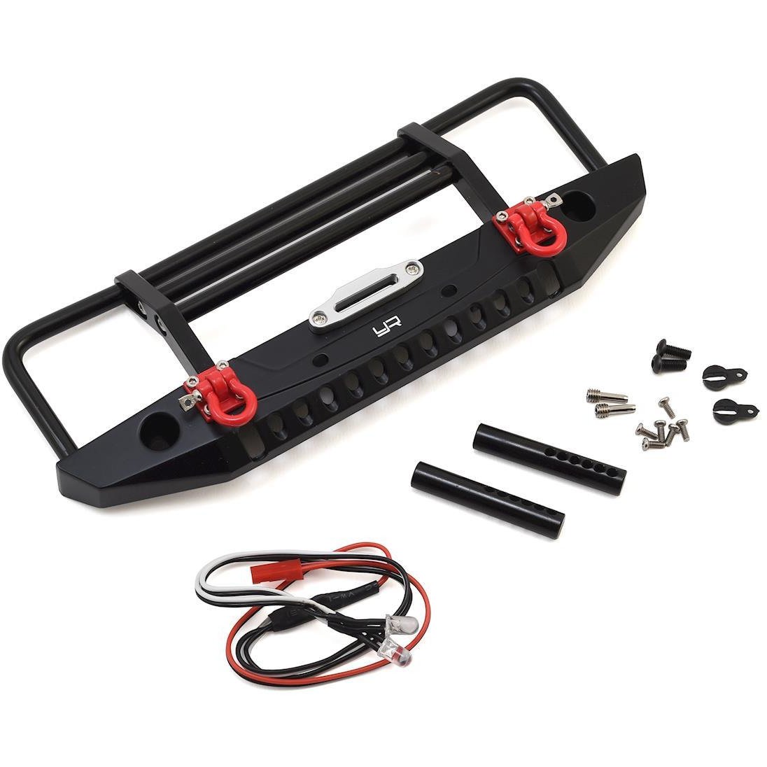 Yeah Racing Aluminum Front Bumper w/LED Light (Black)