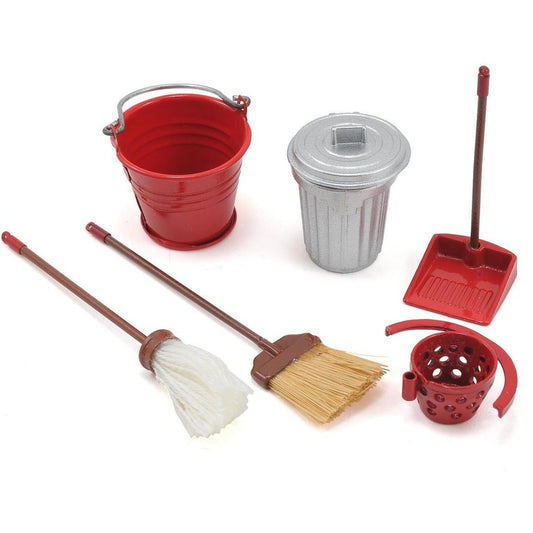 Yeah Racing Scale Crawler Garage Set w/Broom, Dustpan, Mop, Bucket, Garbage Can