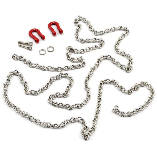 Yeah Racing 96cm 1/10 Crawler Scale Steel Chain w/Red Shackles