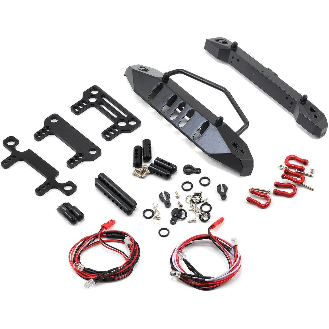 Yeah Racing Aluminum SCX10 Front & Rear Bumper Set w/Heavy Duty Shackle & LEDs