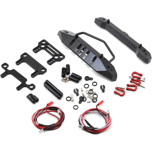 Yeah Racing Aluminum SCX10 Front & Rear Bumper Set w/Heavy Duty Shackle & LEDs