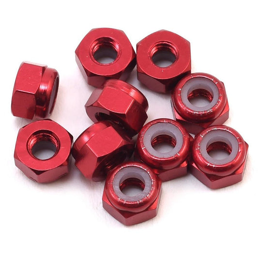 Yeah Racing 3mm Aluminum Lock Nut (10) (Red)