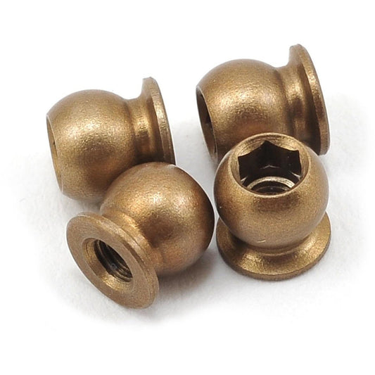 Yokomo Aluminum Lubricating Hard Coat Pivot Ball (4) (For Shock Mounts)