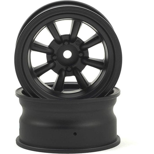 Yokomo 12mm Hex RS WATANABE 8-Spoke Drift Wheels (Black) (2)