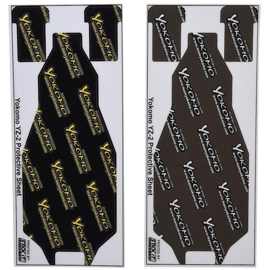 Yokomo YZ-2 CA & DTM Thick Precut Chassis Protector Sheet (Black) (2)