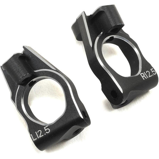 Yokomo Aluminum Front Steering Hub Carrier (Black) (2) (12.5°)