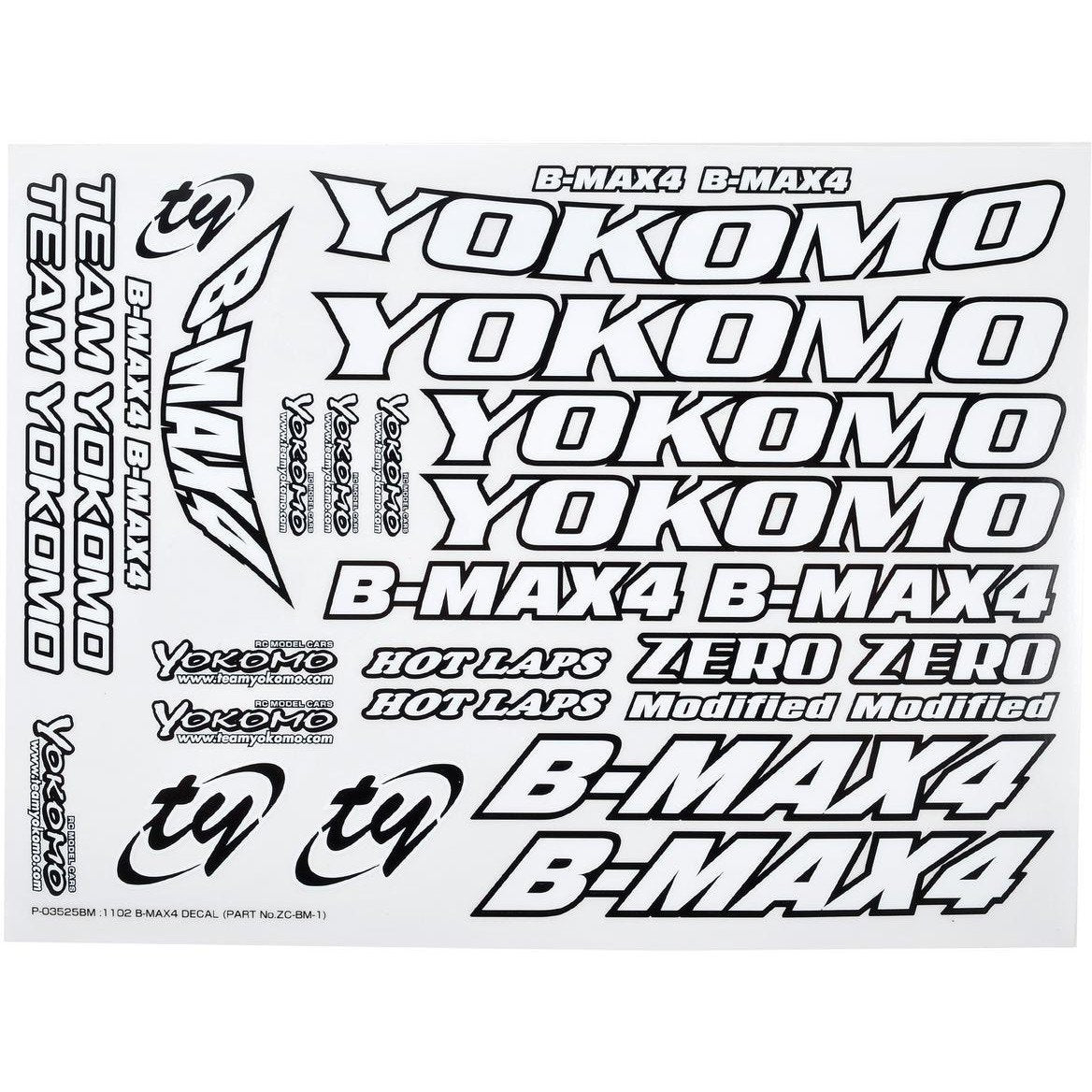 Yokomo B-MAX4 Decal Sheet
