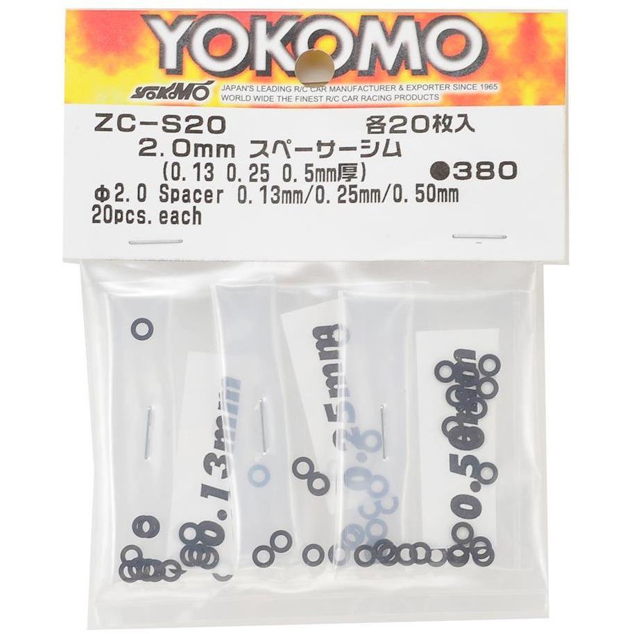 Yokomo 2.0mm Shim Spacer Set (0.13mm, 0.25mm & 0.50mm)